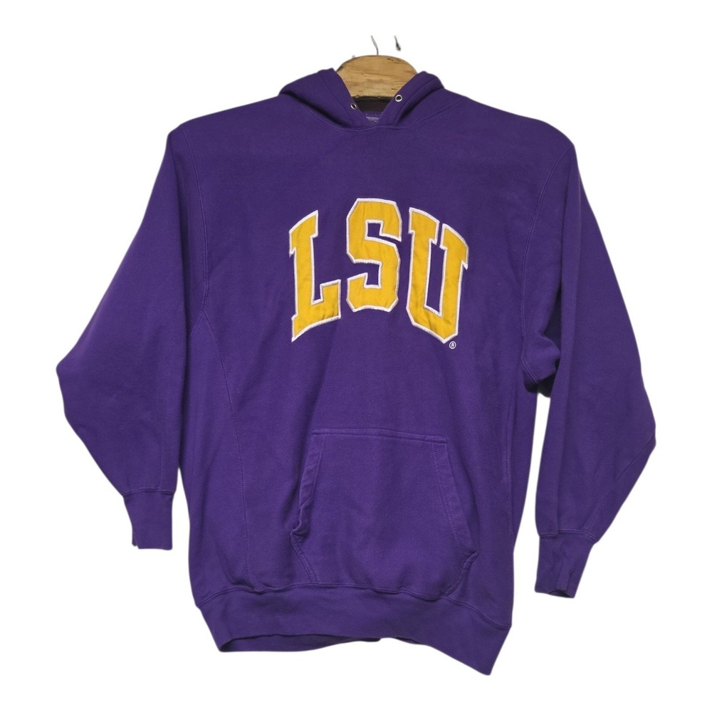 Steve and Barrys LSU Tigers Hoodie Mens XXL Purple Yellow Twill Sweatshirt